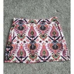 Spartina 449 Kia Skort Skirt XL Golf Tennis Paisley Print Cotton Knit Stretch